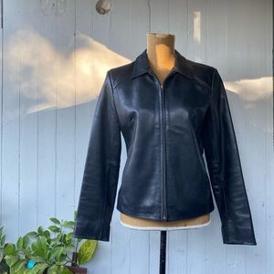 Alfani Outerwear Women’s Black Leather Jacket Sz S